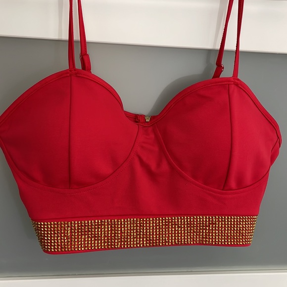 Bandage Set 2 Pieces Strap Sleeveless Bustiers And Long  Trousers - Picture 4 of 14